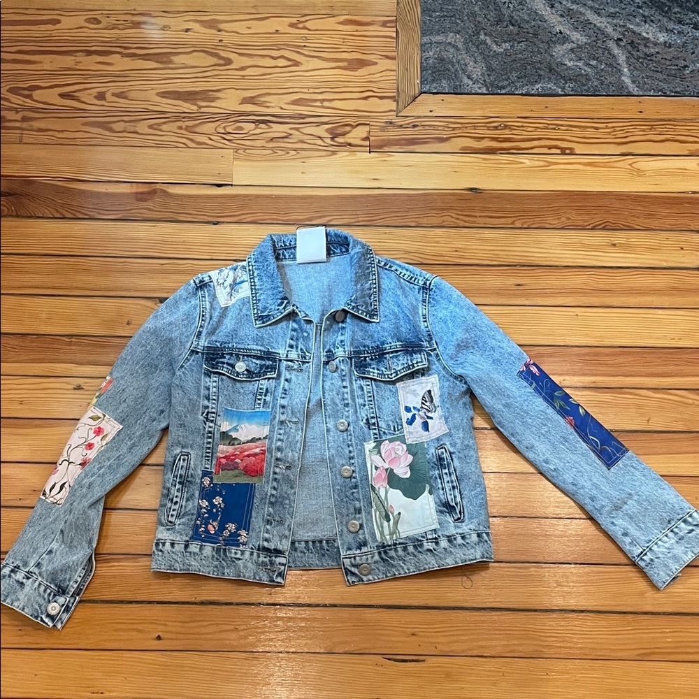 Desigual Denim Jacket with Colorful Patches